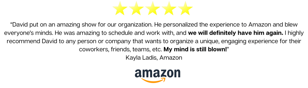 Five-star review from Amazon — Corporate event