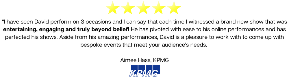 Five-star review from KPMG — Corporate event