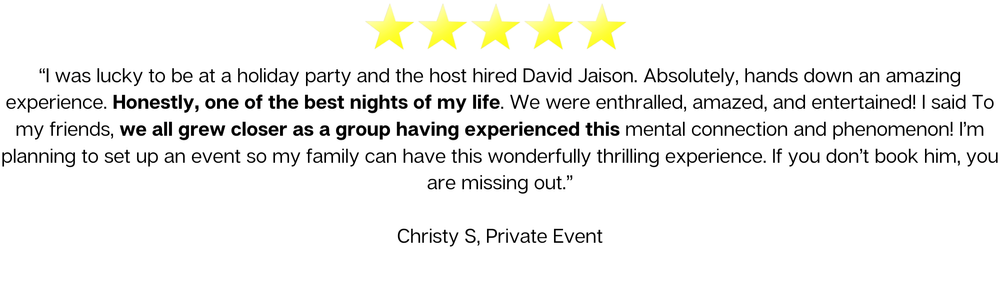 Five-star review from Private client — Private event