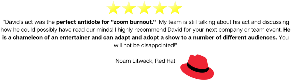 Five-star review from Red Hat — Corporate event