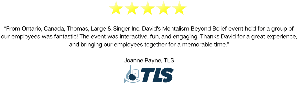 Five-star review from TLS — Corporate event