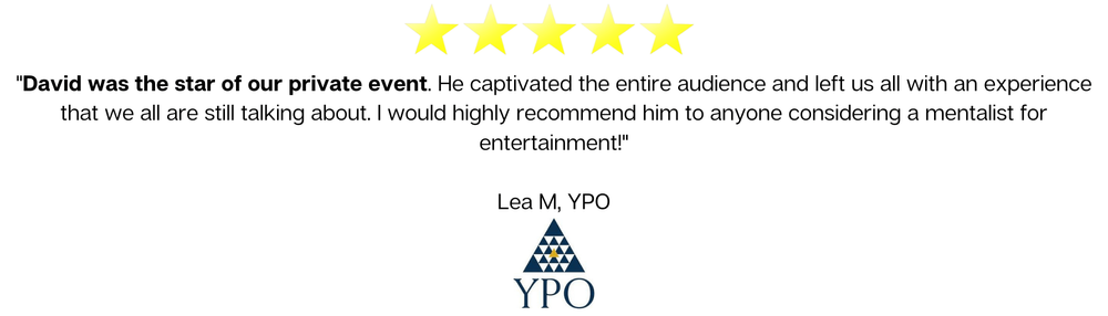 Five-star review from YPO — Corporate event